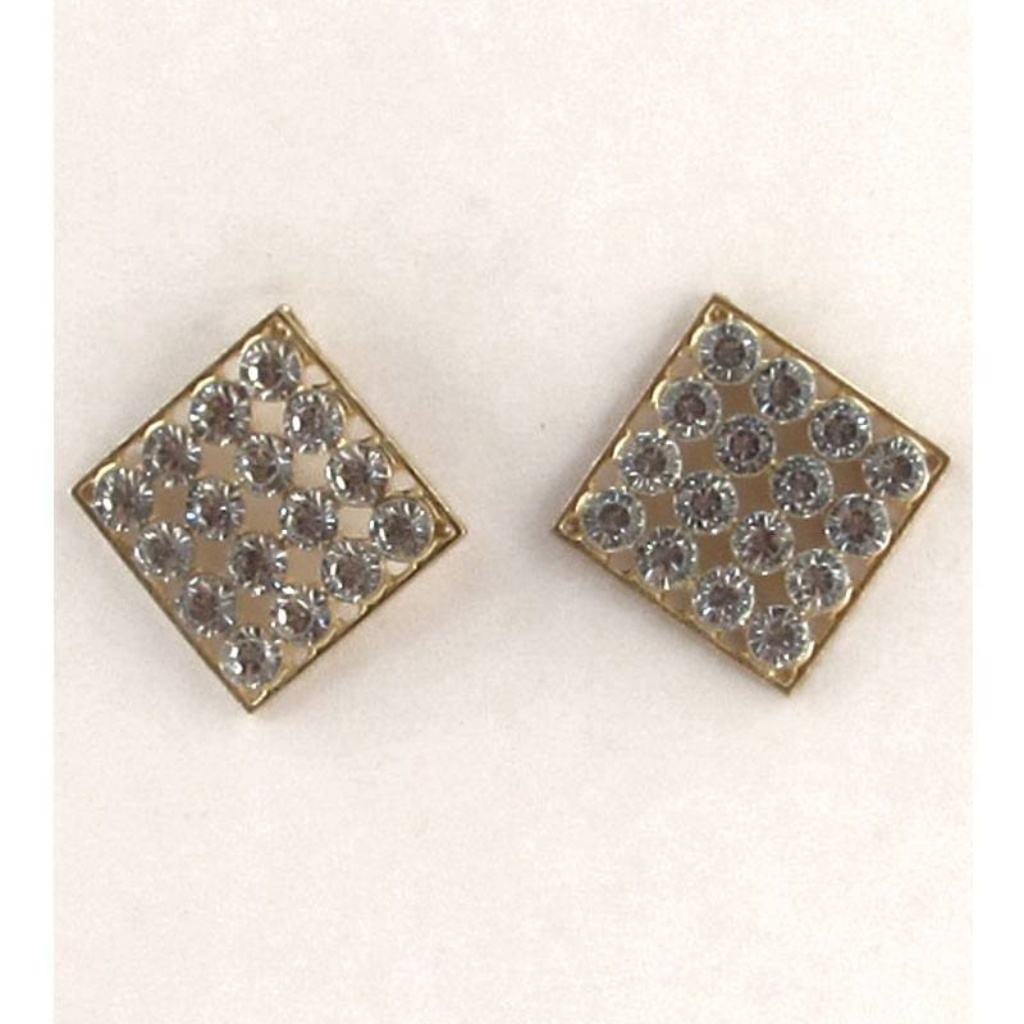 New Women's Rhinestone Diamond Shaped Earrings
